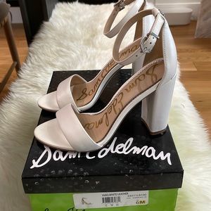 Sam Edelman / RevolveWhite Butter Leather Block Heel Ankle Strap Shoes, 6